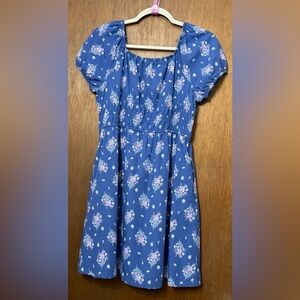 Charming Blue Floral Kids Dress